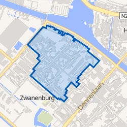 Kaart van Zwanenburg Noordwest