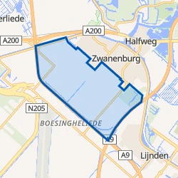 Kaart van Zwanenburg Omgeving