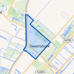 Kaart van Zwaanshoek