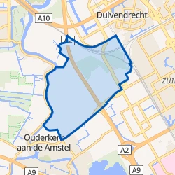 Kaart van Verspreide huizen in de Duivendrechtsche polder