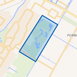 Kaart van Golfterrein en verspreide bebouwing