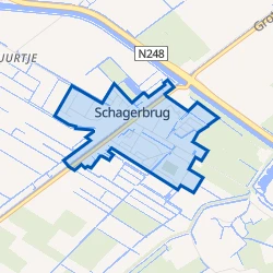 Kaart van Schagerbrug (woonkern)