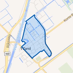 Kaart van t Zand-Noordoost