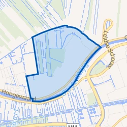 Kaart van Bedrijventerrein Hoogewaard