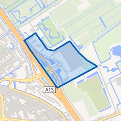 Kaartje van Bedrijventerrein Delftse Poort-Oost