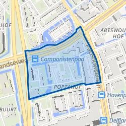 Kaart van Poptahof-Noord