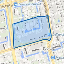 Kaart van Poptahof-Zuid