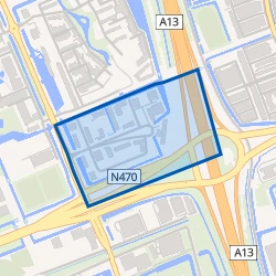 Kaartje van Bedrijventerrein Delftech