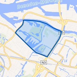 Kaart van Wantijpark en omgeving