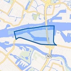 Kaartje van 1e Merwedehaven en omgeving