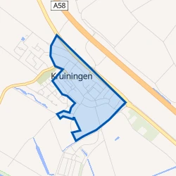 Kaart van Kruiningen - Kern
