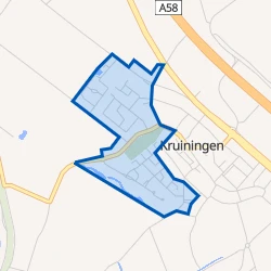 Kaart van Kruiningen - Zandweg