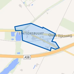 Kaart van Rilland- Stationsbuurt