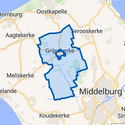 Kaart van Verspreide huizen Grijpskerke