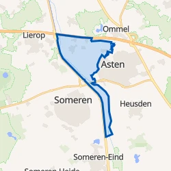 Kaart van Verspreide huizen Asten west