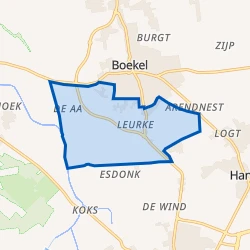 Kaart van Verspreide huizen Zandhoek en Peelstraat
