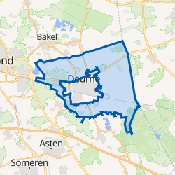 Kaart van Verspreide woningen bij Deurne