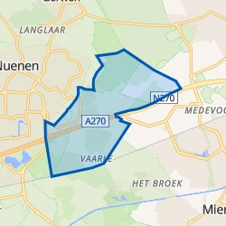 Kaart van Verspreide huizen ten zuidoosten van Nuenen