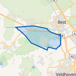 Kaart van Verspreide huizen Zuid-Oirschotse Heide