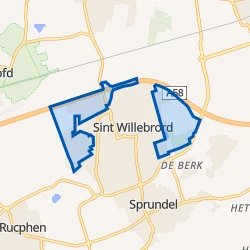 Kaart van Verspreide huizen Sint Willebrord