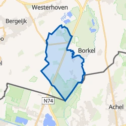 Kaart van Verspreide huizen Klein Borkel en Achterste Brug