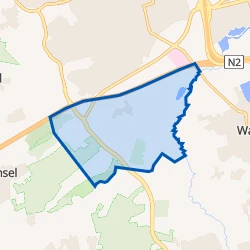 Kaart van Verspreide huizen ten zuiden van de E3-weg
