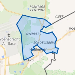 Kaart van Verspreide huizen ten noorden van Huijbergen