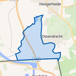 Kaart van Verspreide huizen ten westen van Ossendrecht