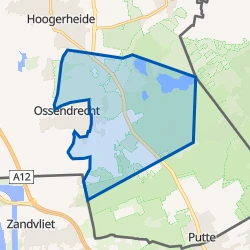 Kaart van Verspreide huizen ten oosten van Ossendrecht