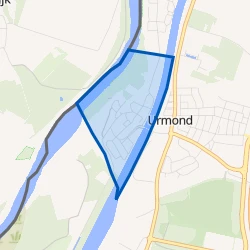 Kaart van Urmond ten westen van Julianakanaal