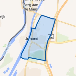 Kaart van Urmond ten oosten van Julianakanaal