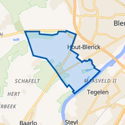Kaart van Verspreide huizen Hout-Blerick