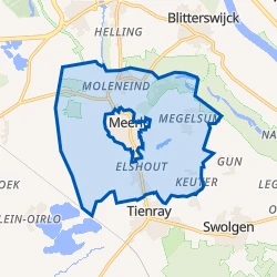 Kaart van Verspreide huizen Meerlo