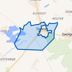 Kaart van Verspreide huizen Tienray