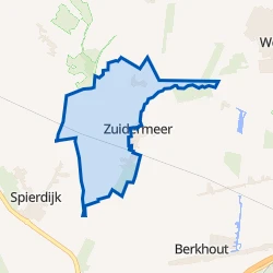 Kaart van Zuidermeer Verspreide huizen West