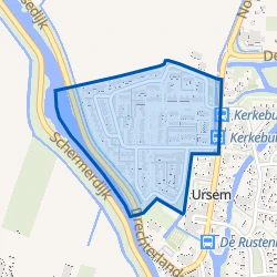 Kaart van Reigerlaan Ursem en omgeving