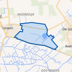 Kaart van Ursem Verspreide huizen Oost