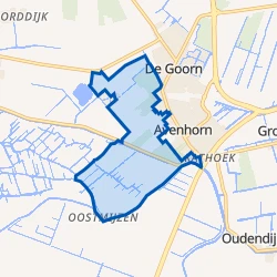 Kaart van Avenhorn Verspreide huizen West