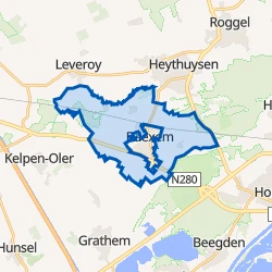 Kaart van Verspreide huizen Baexem
