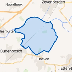 Kaart van Verspreide huizen ten noorden van Hoeven