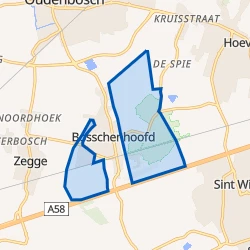 Kaart van Verspreide huizen Bosschenhoofd