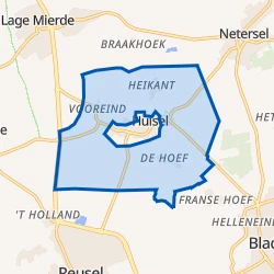 Kaart van Verspreide huizen Hulsel