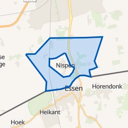 Kaart van Verspreide huizen Nispen