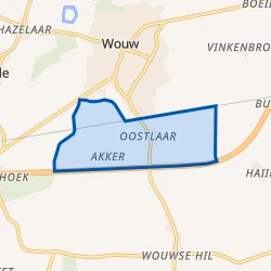 Kaartje van Verspreide huizen Wouw in het Zuiden