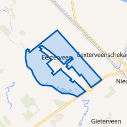 Kaartje van Verspreide huizen Eexterveen