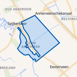 Kaartje van Verspreide huizen Nieuw-Annerveen