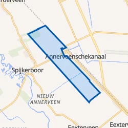 Kaartje van Verspreide huizen Annerveenschekanaal