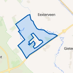 Kaartje van Verspreide huizen Eexterzandvoort