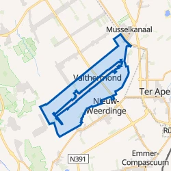 Kaart van Valthermond Buitengebied