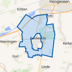 Kaart van Verspreide huizen Zuidwolde